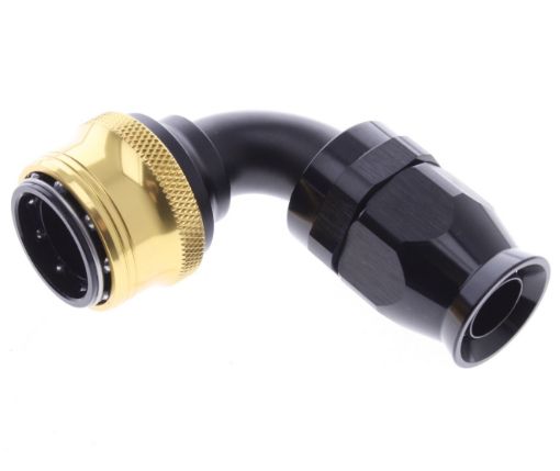 Bilde av 90° PTFE Quick Connect Hose Ends -Black/Gold - AN12