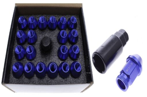 Bilde av Aluminium Wheel nuts - M12*1.25 - Blue (Set of 20pc)